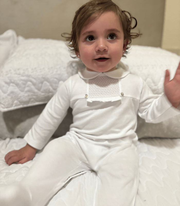pijama bebe bordado nido de abeja